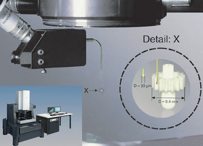 Pequeño y preciso palpador para tridimensional