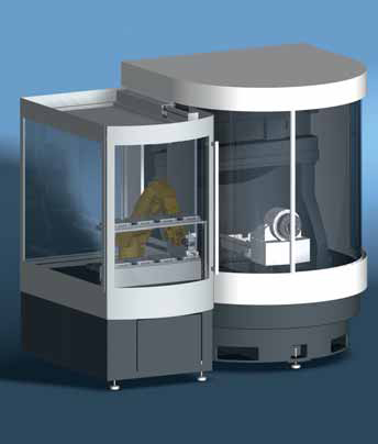 Máquina cargadora con robot de seis ejes