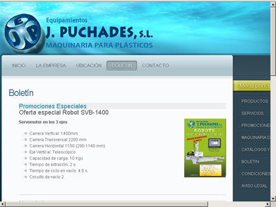 Equipamientos J. Puchades, S.L. presenta su nueva web