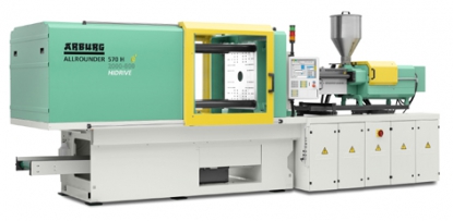 Inyectora híbrida Allrounder con aplicación de envasado