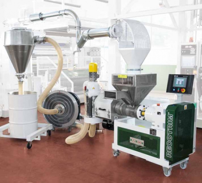 Unidad de regranulación de recortes y descartes de extrusión de Macchi