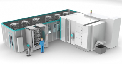 Sistema FMS estándar y compacto para máquinas con tamaño de palé grande