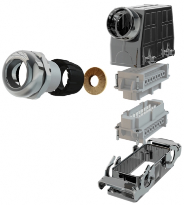 Conector rectangular para ambientes severos y compatibilidad electromagnética de Lapp