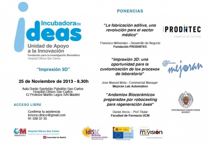 Prodintec participará en la Incubadora de Ideas del Hospital Clínico San Carlos de Madrid