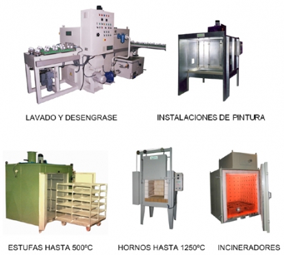 Máquinas para lavar, desengrasar, calentar, templar, pintar y secar