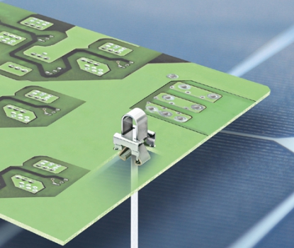 Borna unipolar para placas de circuito impreso con espacio reducido