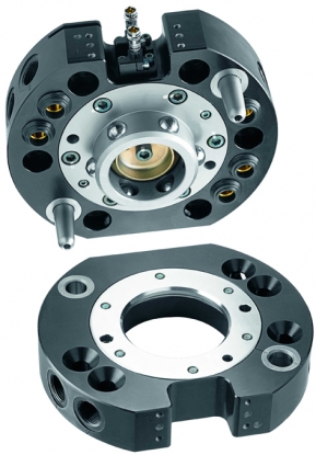 Sistema de cambio rápido con control integrado de la carrera del émbolo