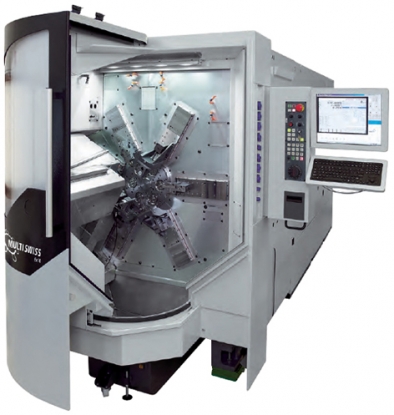 Tornos automáticos multihusillo MultiSwiss 6x14 con control numérico paralelo