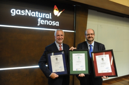 Gas Natural Fenosa recibe tres certificados de Aenor