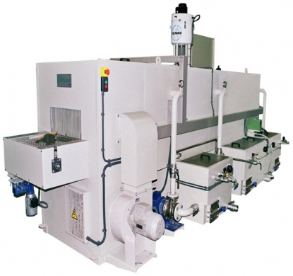 Máquinas para desengrasar, lavar, pasivar, fosfatar y secar todo tipo de piezas en continuo