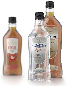 Se presentan dos formatos de botellería para bebidas alcohólicas fabricadas en PET