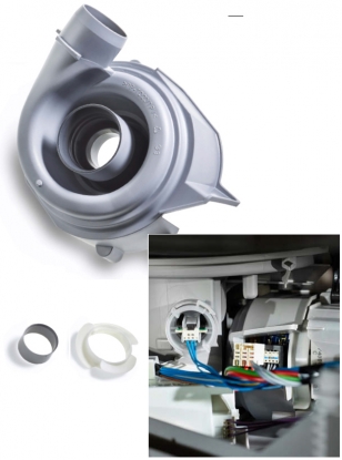 Carcasa de dos componentes para bomba de lavavajillas