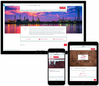 La nueva página web de NSK se ha adaptado para su visualización desde teléfonos móviles y tabletas