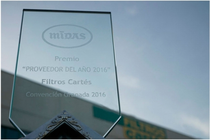 Filtros Cartés, 'Proveedor del Año 2016' de Midas