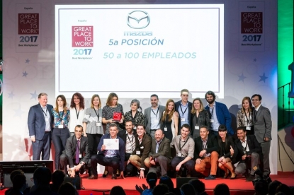 Mazda Automóviles España logra el premio a la mejor empresa de automoción para trabajar