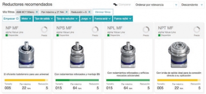 Herramienta on-line para la preselección del reductor