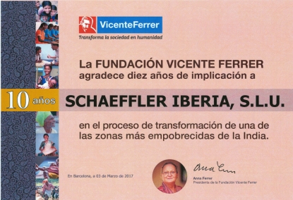 La colaboración entre Schaeffler Iberia y la Fundación Vicente Ferrer cumple su 10º aniversario