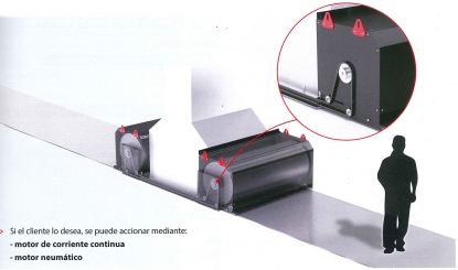 Protecciones enrollables con movimiento de cadena para funcionamiento horizontal