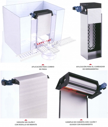Protecciones enrollables para funcionamiento vertical