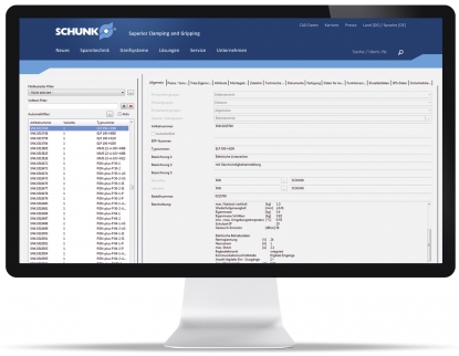 Integración del programa de pinzas de Schunk en el portal de datos de Eplan