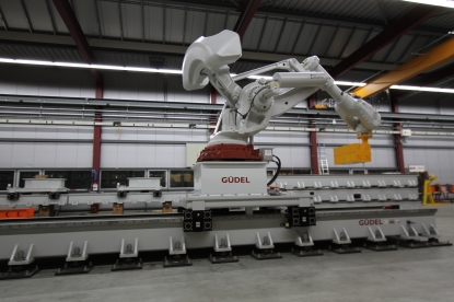 Ejes de desplazamiento horizontal sobre el suelo (TMF) de Güdel para flexibilizar robots