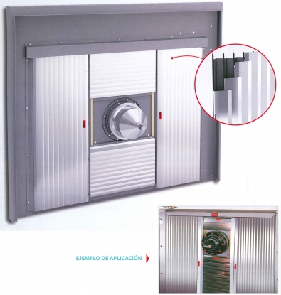 Escudo compuesto de fuelles termosoldados con lamas de acero