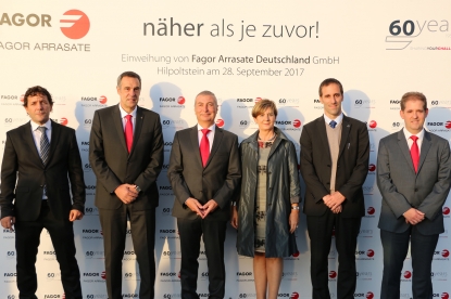 La consejera de Desarrollo Económico y Competitividad del Gobierno Vasco en la inauguración de la nueva planta de Fagor Arrasate en Alemania