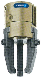 Pinza neumática céntrica de tres dedos para componentes pequeños