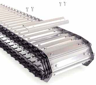 Cinta transportadora de charnelas sin bisagra
