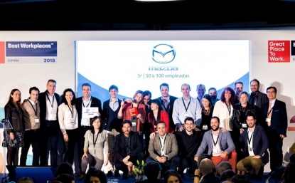 Mazda Automóviles España logra el premio a la mejor empresa de automoción para trabajar en 2018