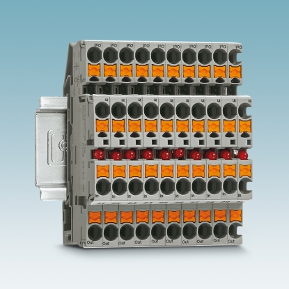 Bornes indicadores de corriente con conexión push-in