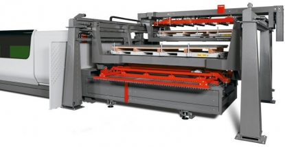 Sistema de automatización con grandes formatos para corte con láser de fibra óptica