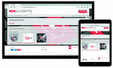 La plataforma de formación on-line de NSK academy ahora está disponible en español y francés