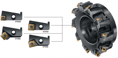 Cartuchos para fresas de planear y de escuadrar, para el mecanizado eficiente de componentes grandes