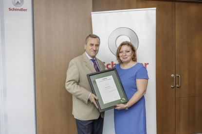 Schindler Iberia, reconocida por su labor y compromiso medioambiental por Aenor