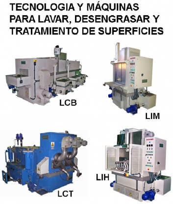 Tecnología y máquinas para lavar, desengrasar y tratamiento de superficies
