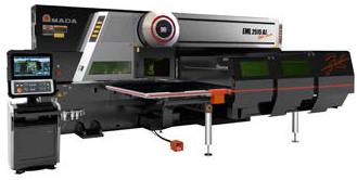 Máquina combinada de punzonado servoeléctrico y láser de fibra