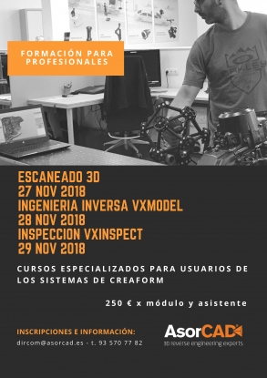 AsorCAD Engineering ofrece cursos de formación para usuarios de los sistemas de Creaform