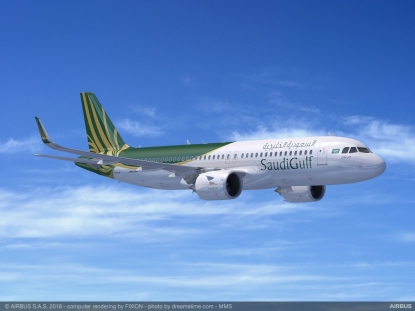 SaudiGulf Airlines sumará diez aviones de la familia A320neo a su flota