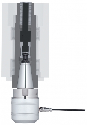 Dispositivo para medir la fuerza de tiro de cabezales de máquinas-herramienta