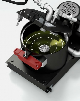 Sistema centrífugo de filtrado de aceite para operaciones de mecanizado