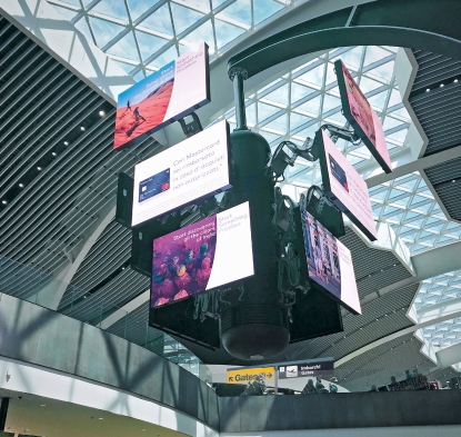 Wittenstein alpha pone la publicidad en movimiento en el Aeropuerto Internacional Roma-Fiumicino