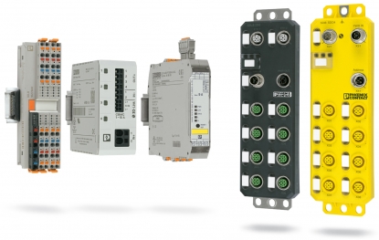 E/S, arrancador de motor, relé de seguridad y software