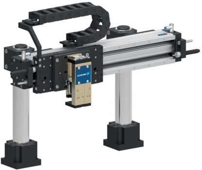 Pórtico lineal con un eje neumático de pórtico horizontal y un módulo lineal neumático vertical