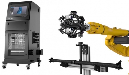 Escáner 3D óptico montado en robot Metrascan 3D-R de Creaform