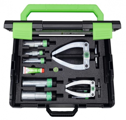 Juego de dispositivos extractores interiores en maleta de plástico