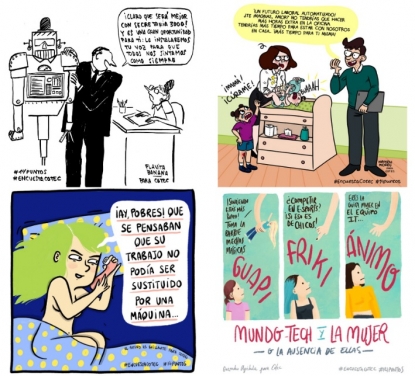 La campaña de sensibilización '#14puntos' de la Fundación Cotec cuenta con cuatro humoristas gráficas