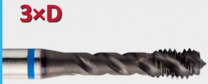 Machos de roscar para aceros inoxidables con canal en espiral de 48º