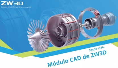Módulo de CAD con avanzadas capacidades de diseño con el modelado híbrido sólido-superficie