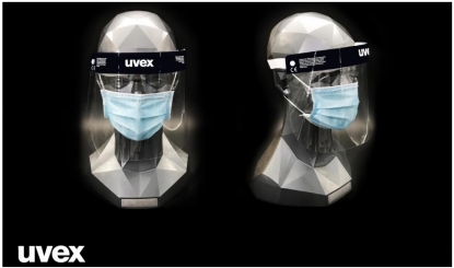 Pantalla de protección facial y juego de gafas protectoras